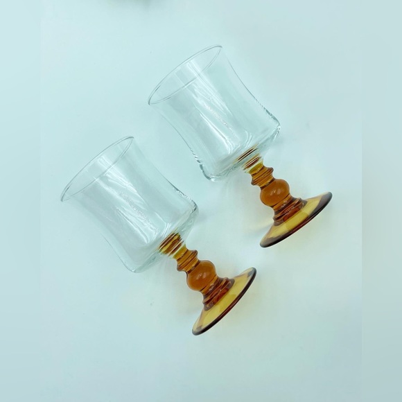 French Amber Stem Glassware - Picture 5 of 6